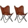 YOUTHUP Chaises Papillon 2 Pcs Marron Taille D'enfants Cuir Véritable -Pas Cher Fauteuil Magasin 51852442 1