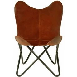 YOUTHUP Chaises Papillon 2 Pcs Marron Taille D'enfants Cuir Véritable 9 YOUTHUP Chaises Papillon 2 Pcs Marron Taille D'enfants Cuir Véritable -Pas Cher Fauteuil Magasin 51852442 3