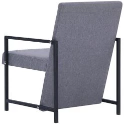 YOUTHUP Fauteuil Avec Pieds En Chrome Gris Clair Tissu -Pas Cher Fauteuil Magasin 51852586 5