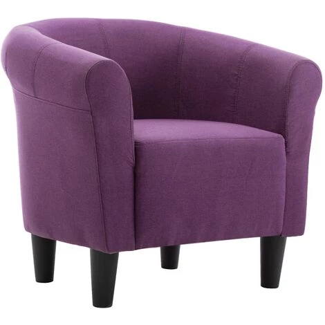 YOUTHUP Fauteuil Et Tabouret Violet Tissu - Pourpre 6 YOUTHUP Fauteuil Et Tabouret Violet Tissu - Pourpre – Image 4