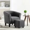 YOUTHUP Fauteuil Et Tabouret Gris Foncé Tissu - Gris 1 YOUTHUP Fauteuil Et Tabouret Gris Foncé Tissu - Gris -Pas Cher Fauteuil Magasin 51861610 1