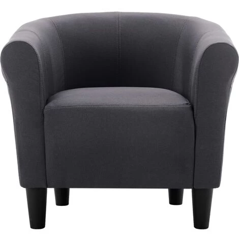 YOUTHUP Fauteuil Et Tabouret Noir Tissu - Noir 7 YOUTHUP Fauteuil Et Tabouret Noir Tissu - Noir – Image 5