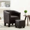 YOUTHUP Fauteuil Avec Repose-pied Marron Foncé Similicuir - Brun