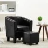 YOUTHUP Fauteuil Avec Repose-pied Noir Similicuir - Noir 2 YOUTHUP Fauteuil Avec Repose-pied Noir Similicuir - Noir -Pas Cher Fauteuil Magasin 51861633 1
