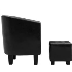 YOUTHUP Fauteuil Avec Repose-pied Noir Similicuir - Noir 10 YOUTHUP Fauteuil Avec Repose-pied Noir Similicuir - Noir -Pas Cher Fauteuil Magasin 51861633 4