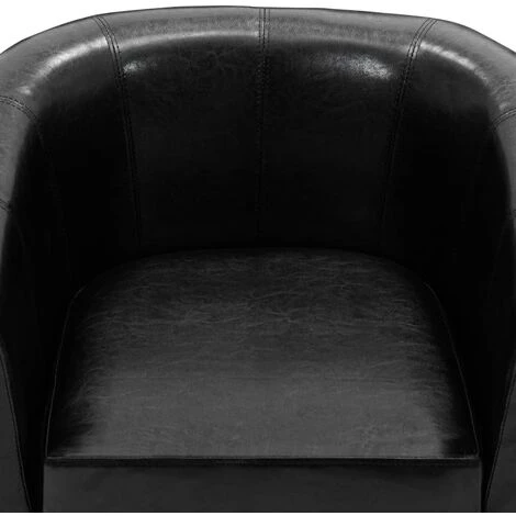 YOUTHUP Fauteuil Avec Repose-pied Noir Similicuir - Noir 7 YOUTHUP Fauteuil Avec Repose-pied Noir Similicuir - Noir – Image 5
