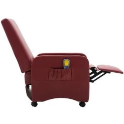 YOUTHUP Fauteuil De Massage Rouge Bordeaux Similicuir - Rouge -Pas Cher Fauteuil Magasin 51861764 5
