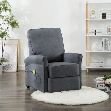YOUTHUP Fauteuil De Massage Gris Foncé Tissu - Gris 3 YOUTHUP Fauteuil De Massage Gris Foncé Tissu - Gris