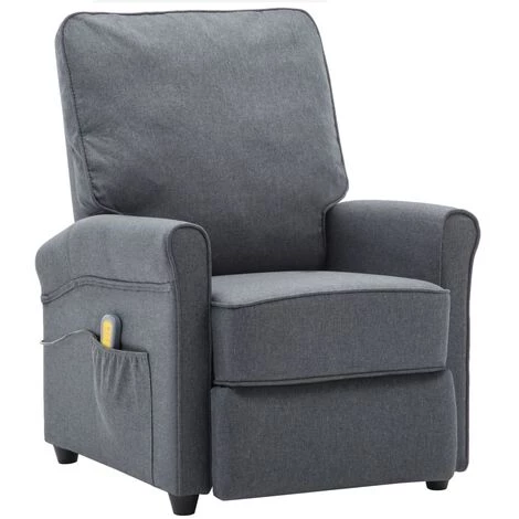 YOUTHUP Fauteuil De Massage Gris Foncé Tissu - Gris 4 YOUTHUP Fauteuil De Massage Gris Foncé Tissu - Gris – Image 2