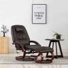 YOUTHUP Fauteuil De Massage Avec Repose-pied Marron Similicuir - Brun -Pas Cher Fauteuil Magasin 51861828 1