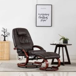 YOUTHUP Fauteuil De Massage Avec Repose-pied Marron Similicuir - Brun