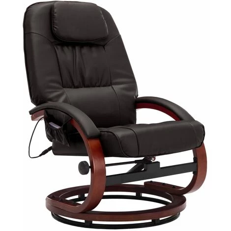 YOUTHUP Fauteuil De Massage Avec Repose-pied Marron Similicuir - Brun 5 YOUTHUP Fauteuil De Massage Avec Repose-pied Marron Similicuir - Brun – Image 3