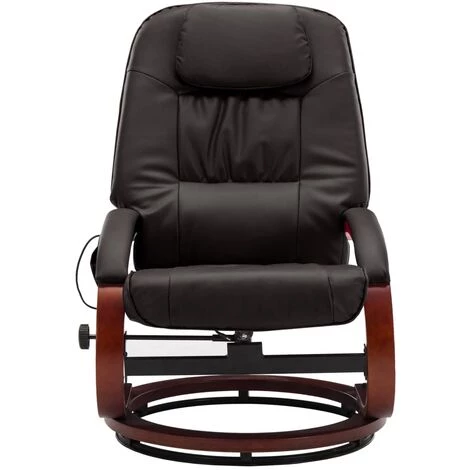 YOUTHUP Fauteuil De Massage Avec Repose-pied Marron Similicuir - Brun 6 YOUTHUP Fauteuil De Massage Avec Repose-pied Marron Similicuir - Brun – Image 4