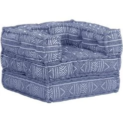 YOUTHUP Fauteuil-canapé Modulaire Indigo Tissu Patchwork - Bleu