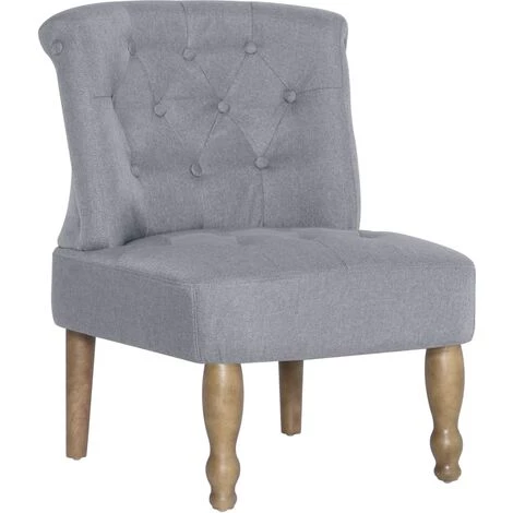 YOUTHUP Chaise Française Gris Clair Tissu - Gris 4 YOUTHUP Chaise Française Gris Clair Tissu - Gris – Image 2