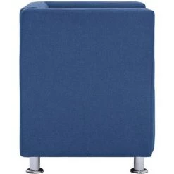 YOUTHUP Fauteuil Cube Bleu Tissu - Bleu -Pas Cher Fauteuil Magasin 51863623 4