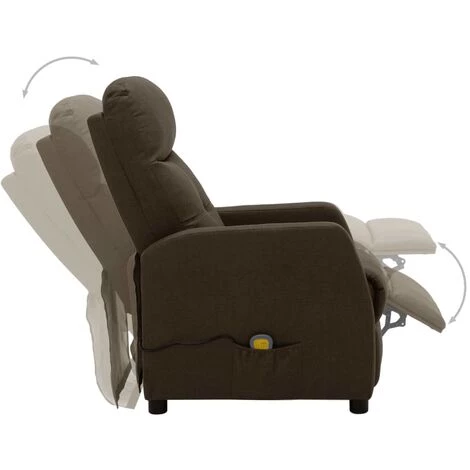 YOUTHUP Fauteuil Inclinable De Massage Marron Tissu - Brun 6 YOUTHUP Fauteuil Inclinable De Massage Marron Tissu - Brun â Image 4