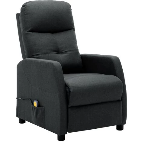 YOUTHUP Fauteuil Inclinable De Massage Gris Foncé Tissu - Gris 4 YOUTHUP Fauteuil Inclinable De Massage Gris Foncé Tissu - Gris – Image 2