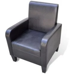 YOUTHUP Fauteuil Noir Similicuir - Noir