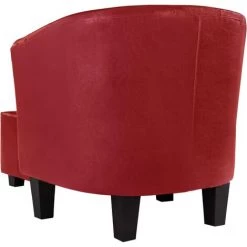 YOUTHUP Fauteuil Avec Repose-pied Rouge Similicuir - Rouge 10 YOUTHUP Fauteuil Avec Repose-pied Rouge Similicuir - Rouge -Pas Cher Fauteuil Magasin 51872843 4