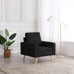 YOUTHUP Fauteuil Noir Tissu - Noir