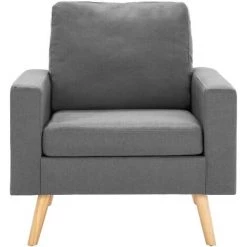 YOUTHUP Fauteuil Gris Clair Tissu - Gris -Pas Cher Fauteuil Magasin 51873423 3