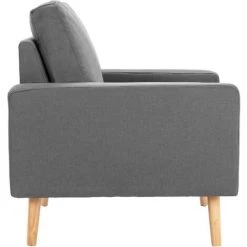 YOUTHUP Fauteuil Gris Clair Tissu - Gris -Pas Cher Fauteuil Magasin 51873423 4