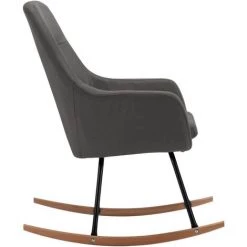 YOUTHUP Chaise à Bascule Gris Foncé Tissu - Gris -Pas Cher Fauteuil Magasin 51873455 4