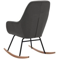 YOUTHUP Chaise à Bascule Gris Foncé Tissu - Gris -Pas Cher Fauteuil Magasin 51873455 5