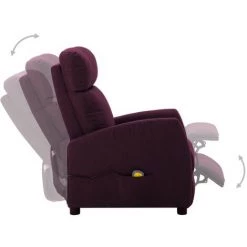 YOUTHUP Fauteuil De Massage Inclinable Violet Tissu - Pourpre -Pas Cher Fauteuil Magasin 51873487 3