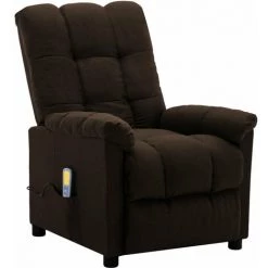 YOUTHUP Fauteuil Inclinable De Massage Marron Foncé Tissu - Brun 8 YOUTHUP Fauteuil Inclinable De Massage Marron Foncé Tissu - Brun -Pas Cher Fauteuil Magasin 51873490 2