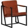 YOUTHUP Fauteuil Marron Cuir Véritable - Brun -Pas Cher Fauteuil Magasin 51874297 1