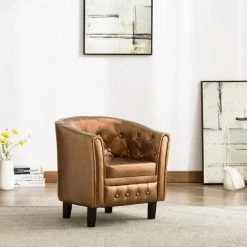 YOUTHUP Fauteuil Marron Similicuir - Brun