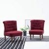 YOUTHUP Chaises Françaises 2 Pcs Rouge Bordeaux Tissu - Rouge -Pas Cher Fauteuil Magasin 51874402 1