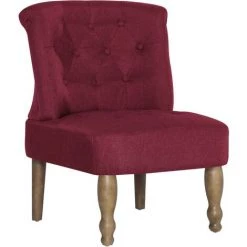 YOUTHUP Chaises Françaises 2 Pcs Rouge Bordeaux Tissu - Rouge -Pas Cher Fauteuil Magasin 51874402 3