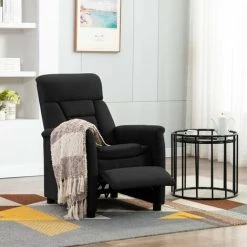 YOUTHUP Fauteuil Inclinable Noir Similicuir Daim - Noir