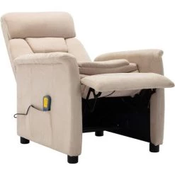 YOUTHUP Fauteuil Inclinable De Massage Crème Similicuir Daim - Crème 9 YOUTHUP Fauteuil Inclinable De Massage Crème Similicuir Daim - Crème -Pas Cher Fauteuil Magasin 51874524 3