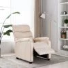 YOUTHUP Fauteuil Inclinable Crème Tissu - Crème -Pas Cher Fauteuil Magasin 51874785 1