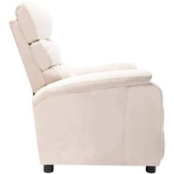 YOUTHUP Fauteuil Inclinable Crème Tissu - Crème 10 YOUTHUP Fauteuil Inclinable Crème Tissu - Crème -Pas Cher Fauteuil Magasin 51874785 4