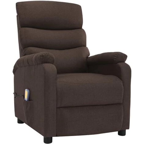 YOUTHUP Fauteuil Inclinable De Massage Marron Tissu - Brun 4 YOUTHUP Fauteuil Inclinable De Massage Marron Tissu - Brun – Image 2