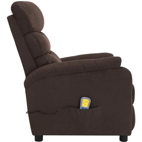 YOUTHUP Fauteuil Inclinable De Massage Marron Tissu - Brun 6 YOUTHUP Fauteuil Inclinable De Massage Marron Tissu - Brun – Image 4