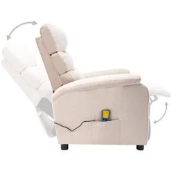 YOUTHUP Fauteuil Inclinable De Massage Crème Tissu - Crème 11 YOUTHUP Fauteuil Inclinable De Massage Crème Tissu - Crème -Pas Cher Fauteuil Magasin 51874793 5