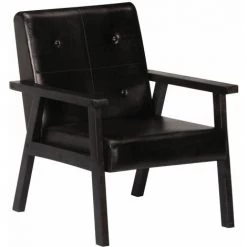 YOUTHUP Fauteuil Noir Cuir Véritable - Noir