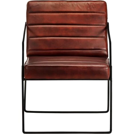 YOUTHUP Fauteuil Marron Foncé Cuir Véritable - Brun 4 YOUTHUP Fauteuil Marron Foncé Cuir Véritable - Brun – Image 2