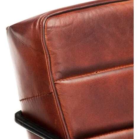 YOUTHUP Fauteuil Marron Foncé Cuir Véritable - Brun 7 YOUTHUP Fauteuil Marron Foncé Cuir Véritable - Brun – Image 5