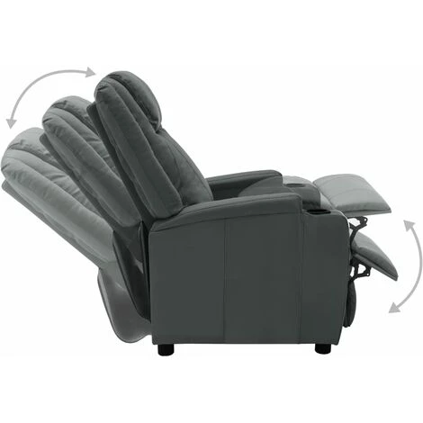 YOUTHUP Fauteuil Inclinable Anthracite Similicuir - Anthracite 4 YOUTHUP Fauteuil Inclinable Anthracite Similicuir - Anthracite – Image 2