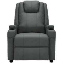 YOUTHUP Fauteuil Inclinable Anthracite Similicuir - Anthracite 9 YOUTHUP Fauteuil Inclinable Anthracite Similicuir - Anthracite -Pas Cher Fauteuil Magasin 51880018 3