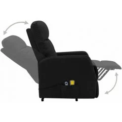 YOUTHUP Fauteuil Inclinable De Massage Noir Tissu - Noir 11 YOUTHUP Fauteuil Inclinable De Massage Noir Tissu - Noir -Pas Cher Fauteuil Magasin 51880070 5