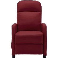 YOUTHUP Fauteuil De Massage Inclinable Rouge Bordeaux Similicuir - Rouge -Pas Cher Fauteuil Magasin 51886467 2