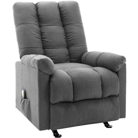 YOUTHUP Fauteuil De Massage Inclinable Gris Clair Tissu 3 YOUTHUP Fauteuil De Massage Inclinable Gris Clair Tissu